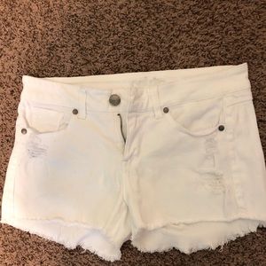 White shortie shorts